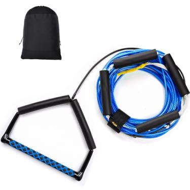 Imagem de ASVAEVAS Corda E Alça Para Wakeboard De 75 Pés, Reboque Dyneema Anti-Elástica, Cordas Flutuantes Esqui Aquático 4 Seções Wakeboard, Aquático, Kneeboard Wakesurf