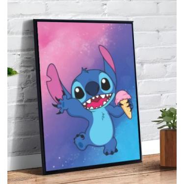 Imagem de Placa/Quadro Decorativo Stitch Sorvete 40X60Cm Ps 2Mm - 3M