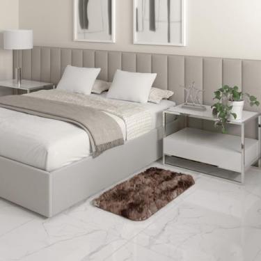 Imagem de Tapete Sala Felpudo Peludo Mesclado Marrom 50 X 100 Cm