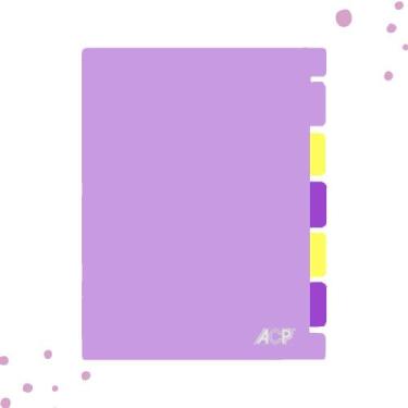 Imagem de Capa e Contracapa C/5 Divisórias ACP Para Caderno Universitário Flex C