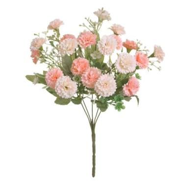 Imagem de Flores artificiais, buquê de casamento, vaso de festival, decoração de quarto, álbum de recortes, guirlanda, caixa de doces, hortênsia de seda, acessórios de noiva (1 peça/rosa)