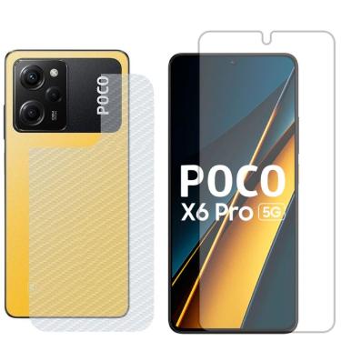Imagem de Película Hidrogel + Adesivo Fibra De Carbono Para Poco X6 Pro 5g - Transparente