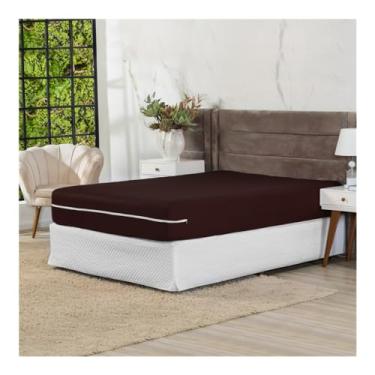 Imagem de Capa Para Colchão Casal Queen Com Zíper em Malha (Tabaco)