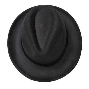 Imagem de Chapéu Fedora Feltro Aba Grande Unissex Clássico cinza - sem
