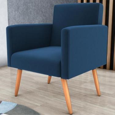 Imagem de Poltrona para Decoração Sara Suede Azul - CASA H