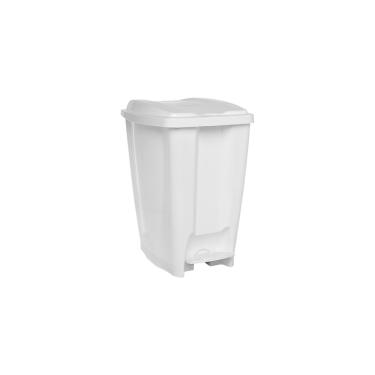 Imagem de Lixeira Cesto Plástico para Lixo Retangular com Pedal 20 litros Branco Jaguar