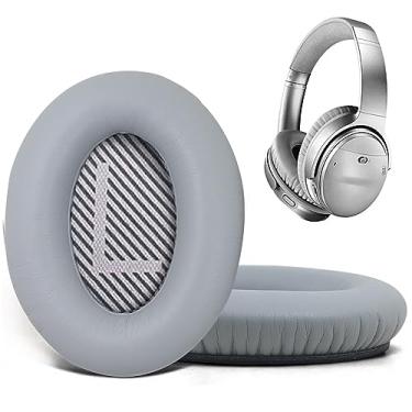 Imagem de HAOMUK Almofadas De Reposição Para Fones Ouvido Bose Quietcomfort 35 E Quiet Comfort Ii, Protetores Auriculares Qc35/Qc35Ii/25/15 Qc2/Ae2 Ae2I Ae2W Sound Link/Sound True Grey