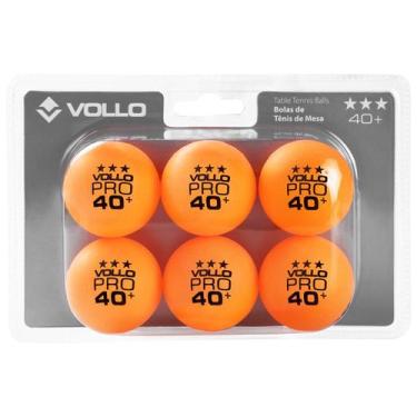 Imagem de Bola de Tênis de Mesa Ping-Pong Laranja 3 Estrelas 6 Unidades Vollo - 