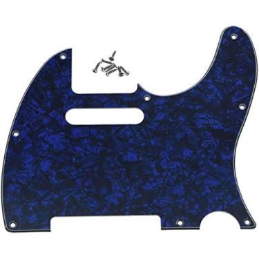 Imagem de Dopro Placa de arranhão para guitarra Tele de 8 furos para telecaster FD dos EUA/México azul pérola