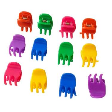 Imagem de kit 96 piranha cabeleireiro de plástico colorida média - Lynx Prodecom