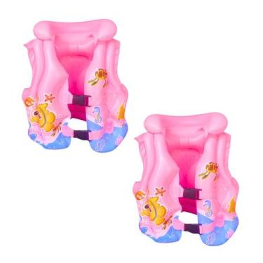 Imagem de Kit 2 Boias Colete Inflável Infantil bebê com trava proteção para pisc