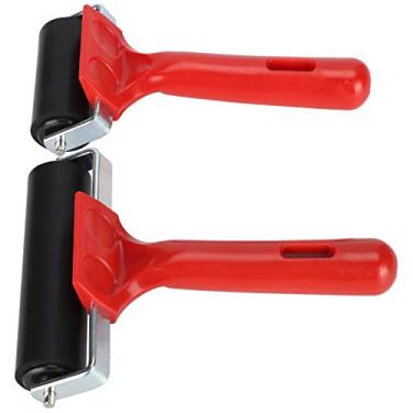 Imagem de YOUTHINK Pintura de Borracha Langable de Rolo -in -in Chief para Acessórios de Arte para Estampas, Scrapbooking Vermelho + Preto (6cm+10cm)