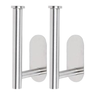 Imagem de Fenteer 2x Suportes para Cortinas Suporte para Papel Higiênico Armário de Banheiro Organizador de Armazenamento à Prova de Ferrugem Cabide para Chapéu Gancho, Prata