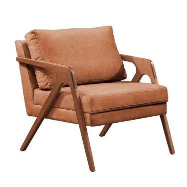 Imagem de Poltrona Mona Luxo Madeira Maciça Tecido Linho - MAGIV ESTOFADOS, Linh