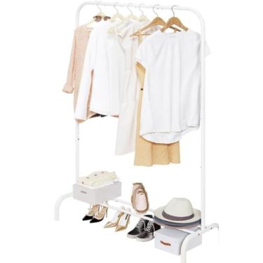 Imagem de Arara de Roupa Cabideiro Com Sapateira Para Closet(Branco)