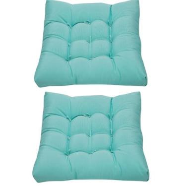 Imagem de Kit 2 Futon 40x40 Baixo Assento Almofada Colorida Shelter(Turquesa)