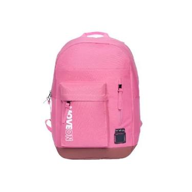 Imagem de Mochila Unissex Juvenil Cores Escolar Viagem Cor:rosa - GXM