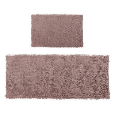 Imagem de Kit Tapete Bolinha 100x50cm e Tapete Bolinha 58x38cm - Rozac, Marrom