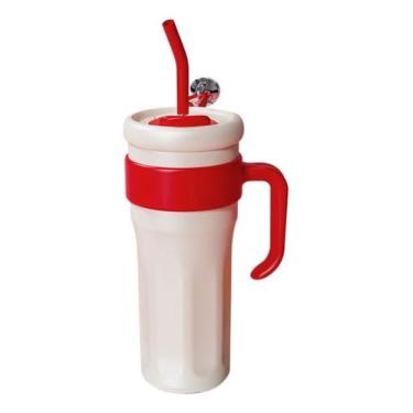Imagem de Copo Térmico Inox 1100ml Com Canudo Ideal P/ Academia Viagem - Sem mar