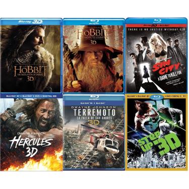 Imagem de Ultimate Action & Adventure 6-Movie Blu-ray 3D Collection:The Hobbit The Desolation of Smaug/An Unexpected Journey/Battle Of The Five Armies/ Hercules/ Terminator Genisys/ Sin City