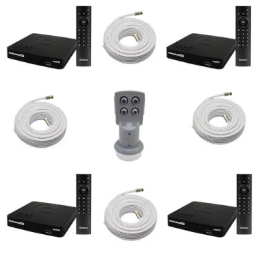 Imagem de Kit 4 Receptor Digital Banda C/ku Full Hd B7