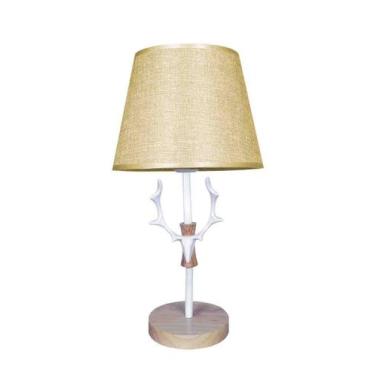 Imagem de kit Casal 2 Abajur Luminária Dourada De Mesa 43cm Bivolt 110/220v - Gi