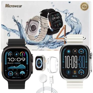 Imagem de Smartwatch Relógio Ultra U4 Recebe Notificações Bluetooth Android iOS Faz Ligaçoes Serie 10 Amoled-Unissex