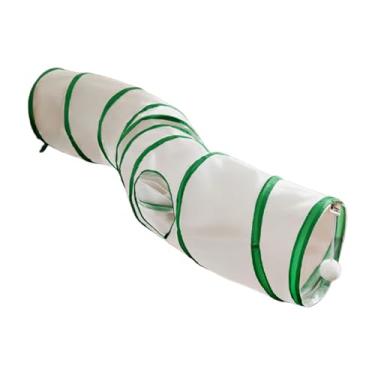 Imagem de Dualoai Túnel para Gatos, Túnel para Animais de Estimação, Dobrável, Prático, Portátil, Brinquedo Interativo para Cães, Pequenos Animais, Filhotes, Coelhos, Verde em forma de S