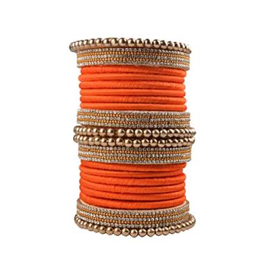 Imagem de CRAFT LOVE Conjunto de pulseiras de fio de seda com contas de strass, conjunto de pulseiras Dori de seda feitas à mão para mulheres e meninas, 2.4, Seda Strass, Strass