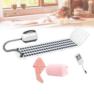 Imagem de KKSOUFX Tapete De Banheira EléTrico Com Massagem De Bolhas, Tapete De Banho Com Massagem De Surfe Para Uso DoméStico, 114 Jatos, Com Travesseiro InfláVel, Ajuste De 6 Marchas