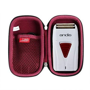 Imagem de Hermitshell Estojo rígido de viagem para máquina de barbear Andis 17150 Pro Foil de lítio e titânio (preto externo e vermelho interno)