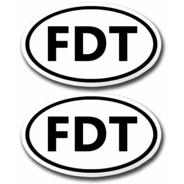 Imagem de Pacote com 2 adesivos FDT Donald Trump anti Trump ímã de carro carro caminhão geladeira decalque magnético ímã de para-choque