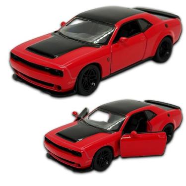 Imagem de Miniatura Carrinho de ferro Dodge Challenger SRT Demon 170, Em Metal, Com fricção, escala 1:40, 12 Cm de comprimento (Vermelho)