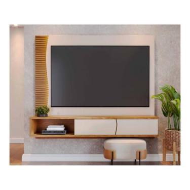 Imagem de Painel para TV até 65" Colibri Egeu, Off White e Freijó