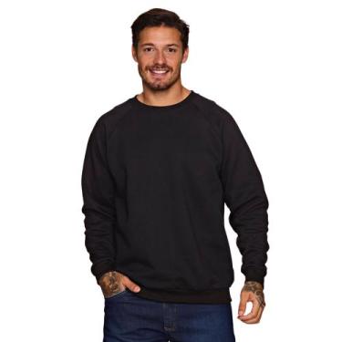 Imagem de Blusa Moletom Gola Careca Unissex Flanelado Liso Sem Estampa Feminino 