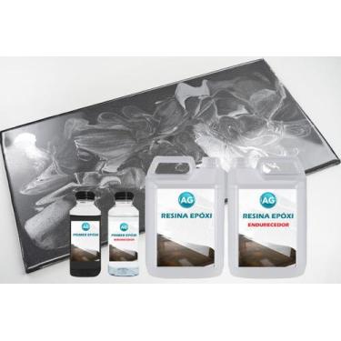 Imagem de Kit Porcelanato Liquido Metálico Cinza Cetim / Prata Platinum AG por M