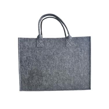 Imagem de DxXU SewLife 1 bolsa de feltro para mercearia, bolsa portátil grande, reutilizável, para lembrancinhas de festa, academia, praia, artesanato DIY (5. Cinza escuro)