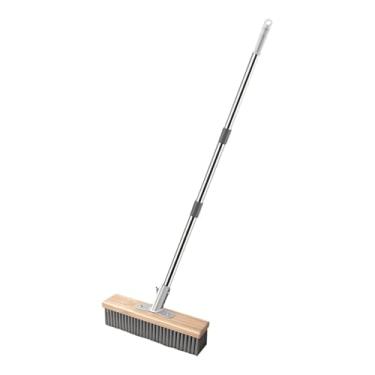 Imagem de Ｂｅｓｇａ Escova de limpeza de arame de aço inoxidável com cerdas duras, esfregão de piso resistente e áspero para áreas externas, para piscina, pátio e garagem, 20cm