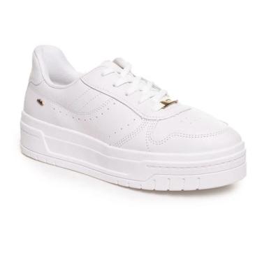 Imagem de Tênis Feminino Dakota Couro Conforto Plataforma DA251 Branco, 38, Bran