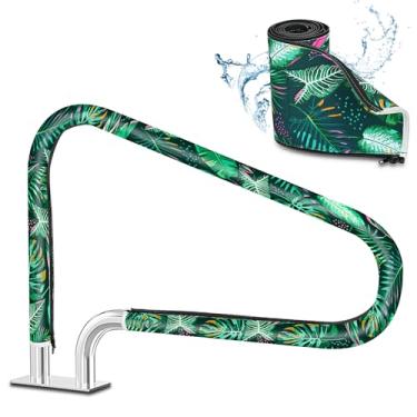 Imagem de Mydrissu Capa de corrimão de piscina, capas de corrimão de piscina com zíper, antiderrapante, antiqueimaduras, seguras, alças para trilhos, manga para trilhos, para piscinas (verde, 3 metros)