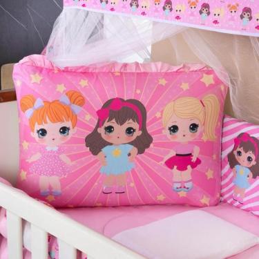 Imagem de Kit Berço Americano 13 pcs para Bebê Menina Bonequinhas - Carinha de A