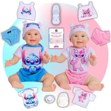 Imagem de Bebê Reborn Boneca Realista Mayze Gêmeos Stitch E Angel - ADORA REBORN