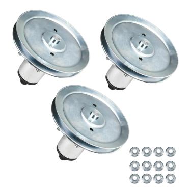 Imagem de Bghdas Pacote com 3 eixos para cortador de grama 51537300 compatível com cortadores Ariens Edge 42, Gravely ZTX 60, ZT XL 60, Ariens Ikon-XL 60, Ikon-XD 60, eixo de deck substitui OEM 51530700