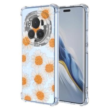 Imagem de RRXSYXL Capa para Honor Magic 6 Pro com estampa floral transparente, capa macia à prova de choque para Honor Magic 6 Pro, margarida floral