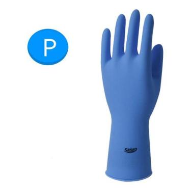 Imagem de Luva De Limpeza Azul De Borracha Latex Sanro Light P