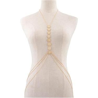 Imagem de Europa E Estados Unidos Bijoux Estilo Multicamadas Barriga Cintura Costas Biquíni Corpo Corrente Colar Para Sutiã Cintura Cadeia Barriga Cadeia Praia Jóias, Color Dorado
