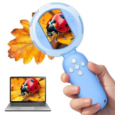 Imagem de Hayve Microscópio para crianças com tela IPS de 5 cm, mini microscópio portátil de bolso com 8 LEDs, visualização de PC, presentes de aniversário, brinquedos para meninas e meninos de 3, 4, 5, 6, 7 e