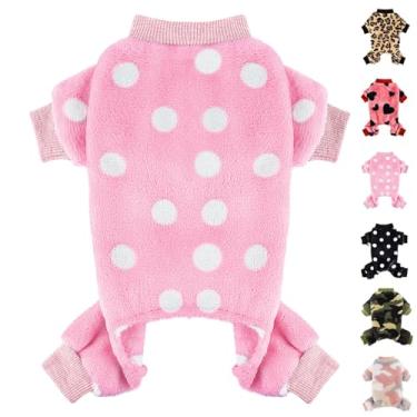 Imagem de Suéter de cachorro para cães pequenos, meninas, meninos, supermacio, quente, para filhotes, roupas fofas, macacões de lã, para chihuahua yorkie, rosa polca, PP