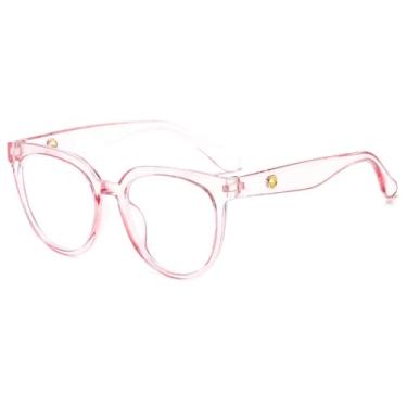 Imagem de Óculos de sol transparentes femininos e masculinos, óculos anti-luz azul tipo olho de gato com bloqueio de luz (9)