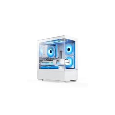 Imagem de Gabinete Gamer Hyrax HGB320, Mid Tower, ATX, Frontal e  Lateral em Vidro Temperado, Sem FANs, Branco - HGB320W